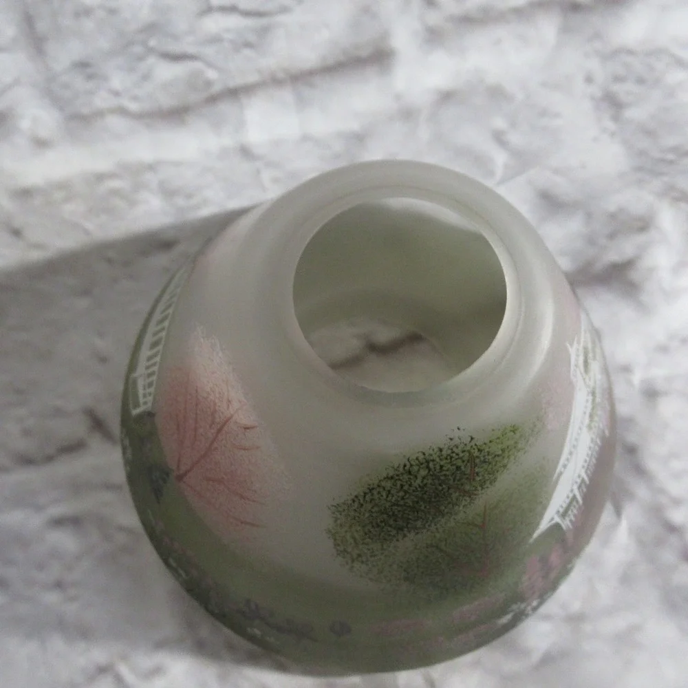 Vintage Yankee Candle Gazebo,Garden Frosted Glass Jar Candle Shade Topper no box